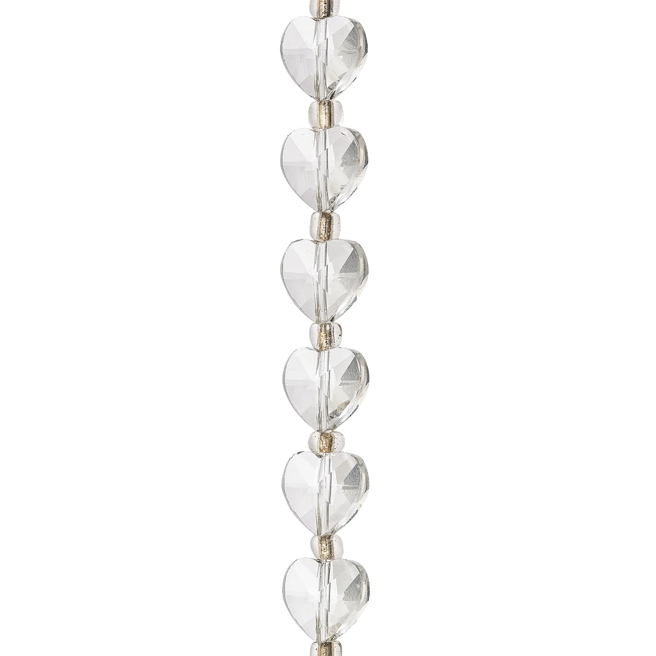 12 Pack: Clear Faceted Glass Heart Beads, 10mm by Bead Landing™